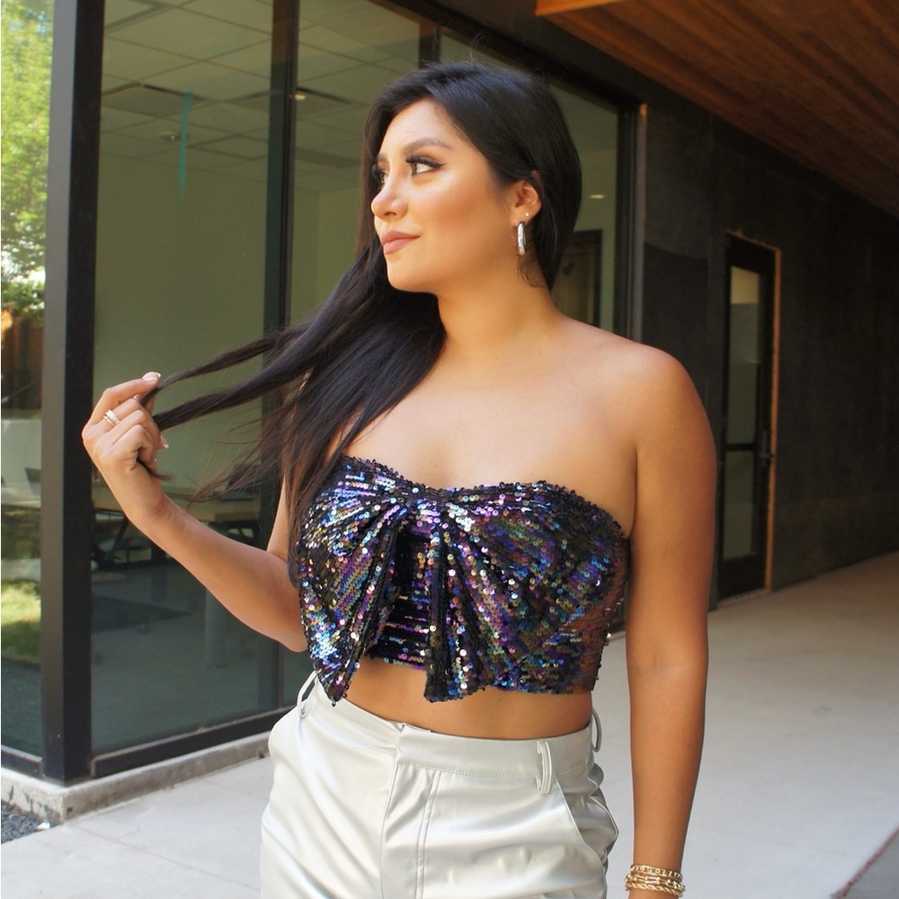 DO+BE Sequin Strapless Top - Multicolor